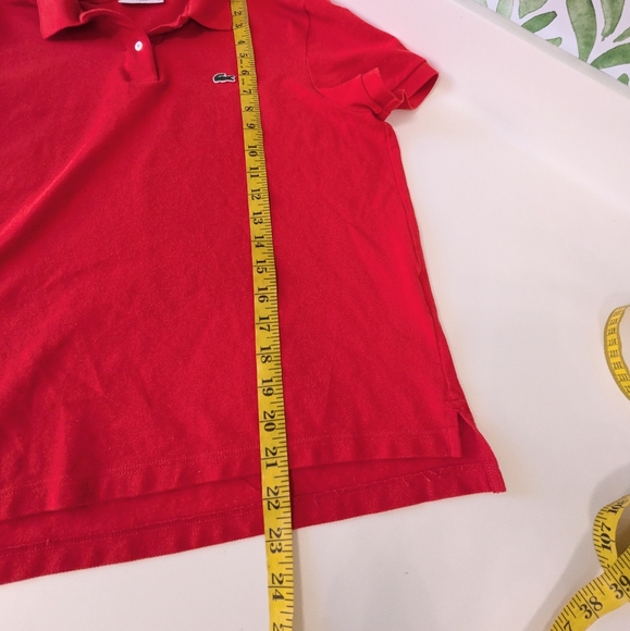 NWOT Bright Red Lacoste Polo Shirt 42 - Picture 6 of 8